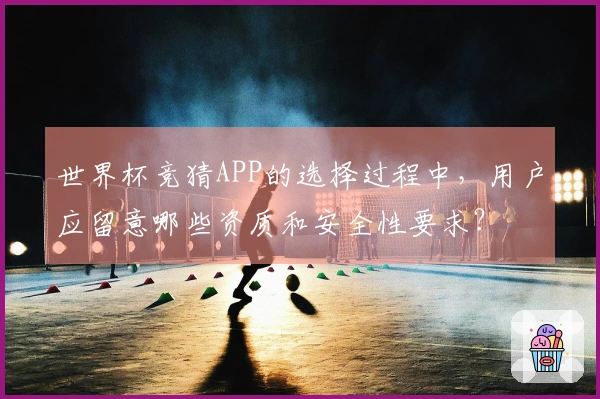 世界杯竞猜APP的选择过程中，用户应留意哪些资质和安全性要求？